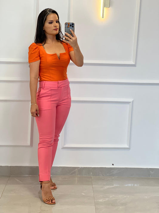 Tailoring Pant Portinari Fabric - Pink Barbie