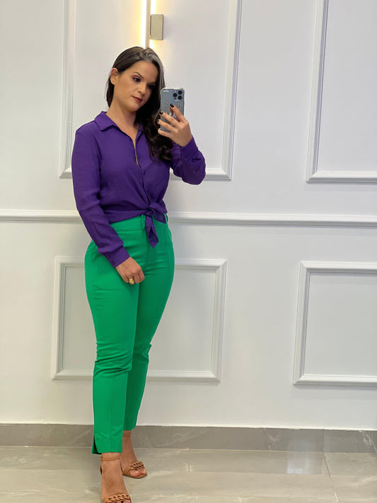 Tailoring Trousers in Portinari Fabric - New Green