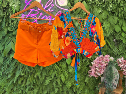 Tailoring Belt Shorts - Orange