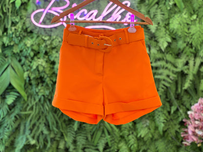Tailoring Belt Shorts - Orange