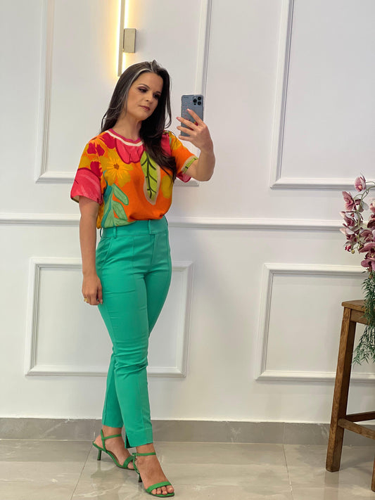 Tailoring Pant Portinari Fabric - Tiffany Green