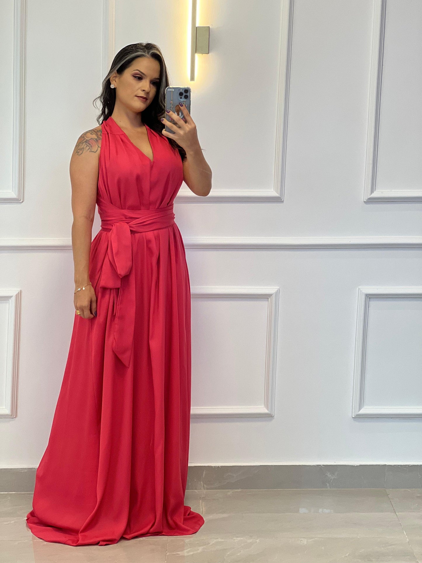 One Size Sleeveless Long Dress - Pink Barbie