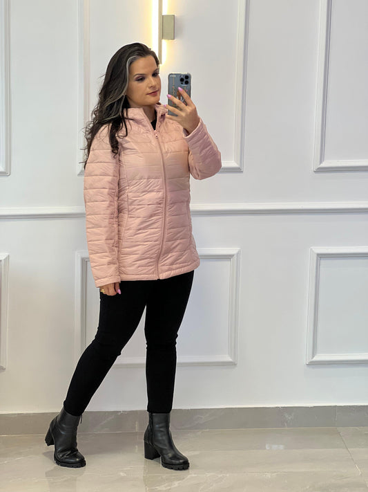 Hooded Puffer Jacket - Rose