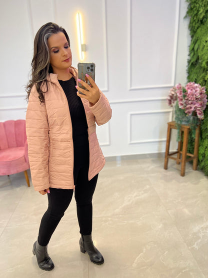 Hooded Puffer Jacket - Rose